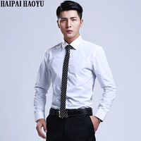 HAIPAIHAOYU衬衫男士商务正装修身衬衣职业装 180/2XL/42【推荐136-155斤】