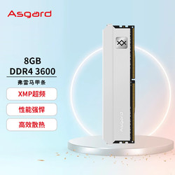 Asgard 阿斯加特 弗雷系列 钛银甲 DDR4 3600MHz 台式机内存 马甲条 白色 8GB