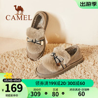 CAMEL 骆驼 女鞋新款保暖雪地靴圆头短靴可爱百搭女鞋 L23W275187卡其 35