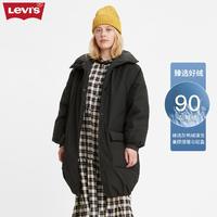 Levi's 李维斯 女士黑色简约百搭保暖无帽羽绒服外套