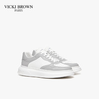 VICKI BROWN 法国未毕时尚运动鞋VICKI BROWN新款白灰牛皮革板鞋男