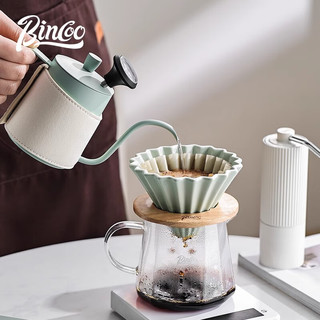 Bincoo手冲咖啡壶套装咖啡器具过滤分享壶全套手磨咖啡机家用套装 大师版手冲套装（绿色9件套）