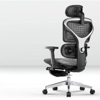支家1606X 限量款 喜马拉雅人体工学椅 奢华双层网老板椅电脑椅办公椅 灰-喜马拉雅纹网 带脚踏