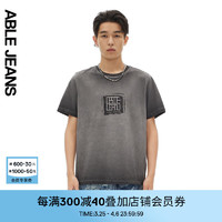ABLE JEANS 24夏季中国想象玉落青龙新中式图案男士短袖T恤 古黑 XXL