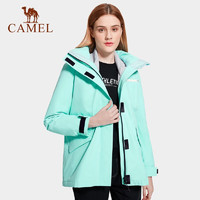 CAMEL 骆驼 珠穆朗玛极寒系列冲锋衣男女羽绒服女装时尚外套 A1W170180，冰雨蓝，女 S