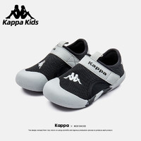 Kappa 卡帕 Kids卡帕兒童涼鞋女童包頭涼鞋新款夏季透氣鏤空沙灘鞋運動鞋男 黑色 28碼
