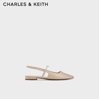 CHARLES&KEITH24夏法式尖头平底玛丽珍包头凉鞋CK1-70920144 Taupe灰褐色 36