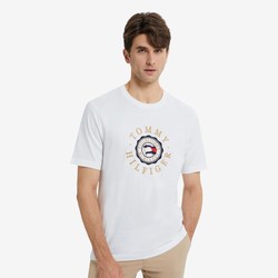 TOMMY HILFIGER 汤米·希尔费格 男纯棉时尚简约徽章刺绣LOGO透气短袖T恤78J4935