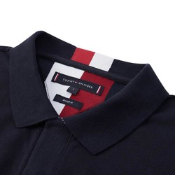 TOMMY HILFIGER 汤米·希尔费格 男装纯棉透气徽章LOGO透气翻领短袖POLO衫23963