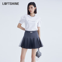 Loftshine 珞炫半身裙女设计感小众撞色拼接高级时尚短裙12215058