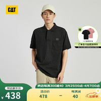 CAT卡特24春男士户外胸袋设计短袖T恤 深绿色 L