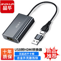 JH 晶华 USB+Type-C转HDMI转换器 高清扩展连接线同屏转接头 笔记本外置显卡电脑投影仪连接电视视频 Z935