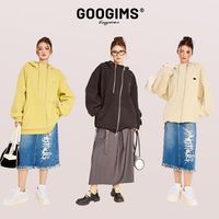 Googims 双拉链开衫卫衣男女同款秋季美式连帽外套