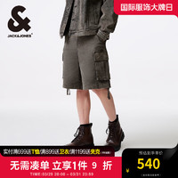 杰克·琼斯（JACK&JONES）夏廓形深灰绿工装风口潮舒适简约男士休闲牛仔短裤男裤224243002 E56 深灰绿 165/72A/XSR