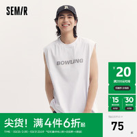 森马（Semir）背心男2024夏季时尚简约运动风印花上衣oversize针织内搭 漂白10007 170/88A/M