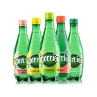 perrier 巴黎水 法国进口巴黎水Perrier无糖气泡水矿泉水西柚柠檬味饮料500ml*24