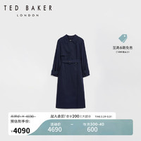 Ted Baker2024春季女士气质休闲拼色腰带长款风衣274313 藏青色 0