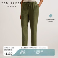 Ted Baker2024春季女士纯色泡泡纱纹理长裤休闲裤274279A 卡其色 0