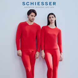 schiesser舒雅男女士阿米诺50薄款保暖内衣内裤袜子鸿运本命年红品