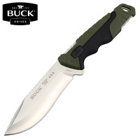 BUCK 巴克 美国原装进口直刀 缎面表面 420C钢材刃绿色GFN手柄0658GRS-B