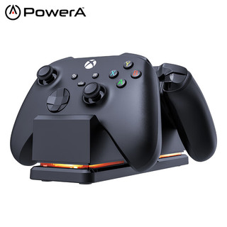 PowerA Xbox Series S/X无线蓝牙游戏手柄充电器双座充加双充电包 xbox配件 黑色