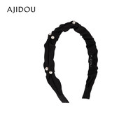 AJIDOU 阿吉豆 优雅时尚珍珠发箍高级感波浪造型森系头饰压发发箍 发箍