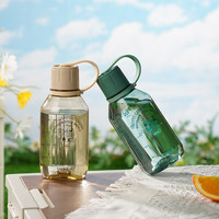 乐扣乐扣夏季水杯男大容量户外运动水壶Tritan耐高温塑料杯子女 橄榄绿 600ml