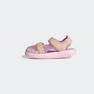 adidas WATER SANDAL休闲魔术贴包头凉鞋女小童阿迪达斯轻运动 淡粉色/紫色/黄色 28码