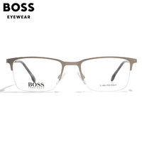 HUGO BOSS 男士眼镜框儒雅商务休闲半框眼镜架可配近视镜片1187