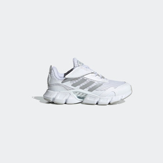 adidas「CLIMACOOL清风鞋」魔术贴休闲运动鞋女小童阿迪达斯 白色/灰色 31.5码