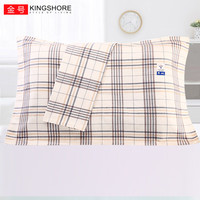 金号纯棉枕巾2条 加大加厚成人吸汗透气家用枕头巾 双层布艺-棕色2条