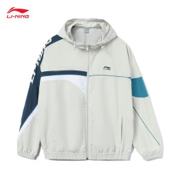 lining李宁荷叶防护风衣丨运动夹克男女春新防泼水经典复古宽松开衫