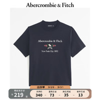 Abercrombie & Fitch 男装女装装 24春夏小麋鹿舒适圆领T恤 358443-1 海军蓝 M (180/100A)