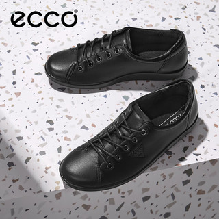 爱步（ECCO）休闲鞋女 简约百搭低帮板鞋女 柔酷2号206503 黑色20650356723 37
