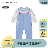 Teenie Weenie Kids小熊童装24春季男宝宝圆领按扣长袖连体服 蓝色 90cm