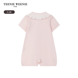 Teenie Weenie Kids小熊童装24春夏女宝宝纯棉亲肤针织连体衣 粉色 80cm