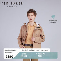 Ted Baker2024春季男士宽松连帽外套休闲夹克C41524 卡其色 4