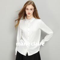 Marie Claire 嘉人 2024春装新款衬衫女法式设计感长袖上衣通勤气质百搭衬衣