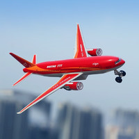 CAIPO 彩珀 合金客机波音777航模仿真小飞机民航儿童航模玩具回力模型战斗机 777客机-红色 彩珀款