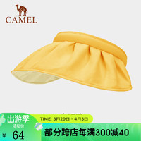 CAMEL 骆驼 防紫外线防晒帽子女空顶遮阳大帽檐A1W3PX104,向阳黄,UPF50+ 均码