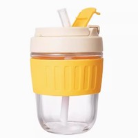 MINISO 名创优品 玻璃吸管杯 雏菊黄 350mL