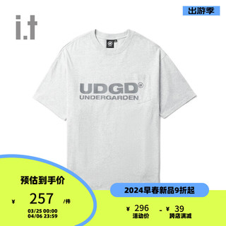 UNDER GARDENit  男装短袖T恤2024春夏时尚有型圆领半袖00543XM GY2/灰色 S