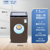 卡帝欧（KADIOU）全自动洗衣机智能洗脱一体节能波轮小型洗衣机 8.5KG 玻钢面板 内桶直径400mm XQB75-758S黑金刚