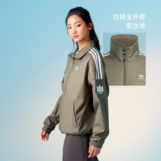 adidas 阿迪达斯 运动立领夹克外套男女阿迪达斯三叶草JI7534 岩层橄榄绿 L