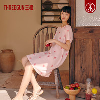 THREEGUN 三枪 短袖睡裙女春夏水柔棉纯棉轻薄透气休闲甜美爽滑女家居裙