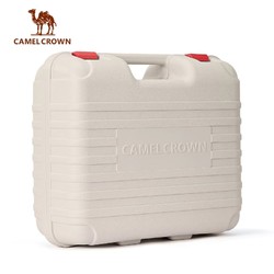 CAMEL 骆驼 卡式炉收纳箱户外露营便携气罐盒手提箱瓦斯炉专用米白耐磨