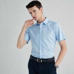 夏季衬衫_youngor 雅戈尔 夏季格纹舒适男士衬衫短袖衬衫男多少钱