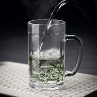 Single/派 玻璃杯水杯家用待客大容量耐热耐高温泡茶杯子茶杯带把手啤酒杯