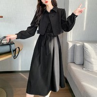 ITISF4 艾夫斯 春季氛围感韩剧女主连衣裙+外套小香风两件套