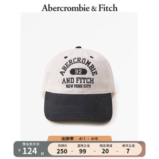 Abercrombie & Fitch 男装 街头复古运动潮流休闲棒球帽 330575-1 海军蓝和白色 ONE SIZE